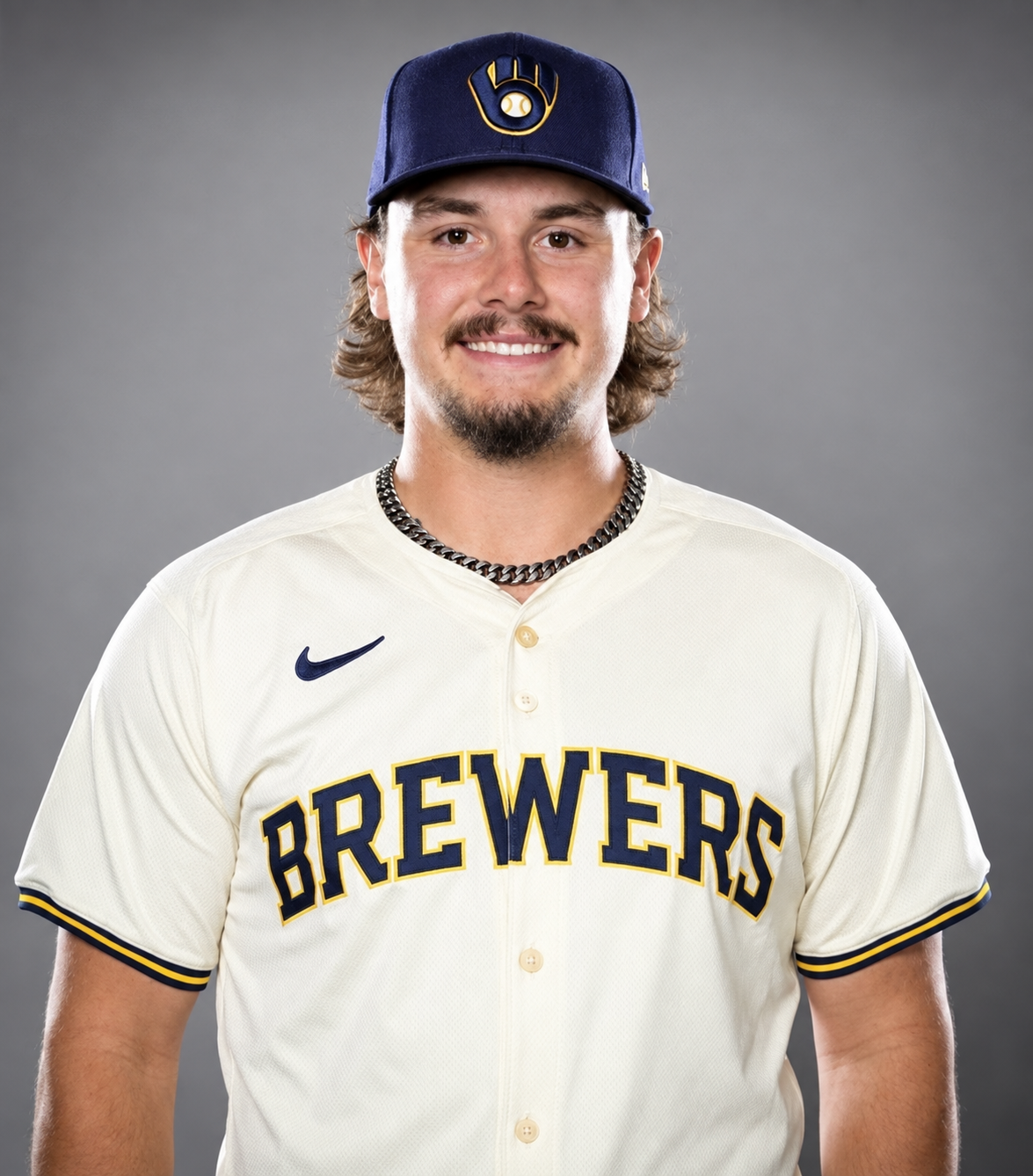 Bryce Meccage in his Milwaukee Brewers uniform